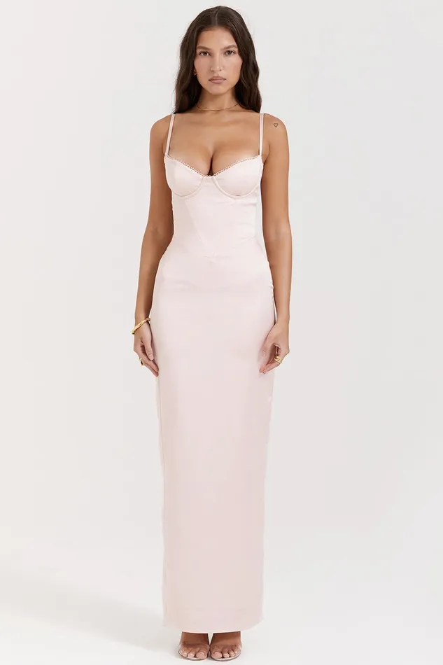 House Of CB StefaniaSoft Peach Corset Maxi Dress Soft Women Corset Dresses