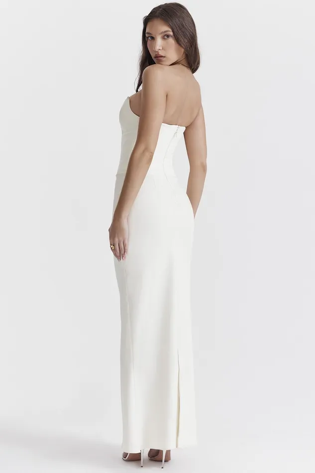 House Of CB TamaraIvory Strapless Corset Dress Ivory Women Corset Dresses