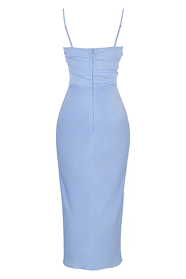 House Of CB TeiaSky Draped Corset Midi Dress Sky Women Bodycon Dresses