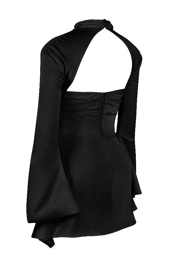 House Of CB ToiraBlack Draped Corset Dress Black Women Corset Dresses