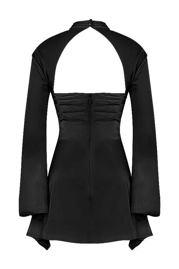 House Of CB ToiraBlack Draped Corset Dress Black Women Corset Dresses