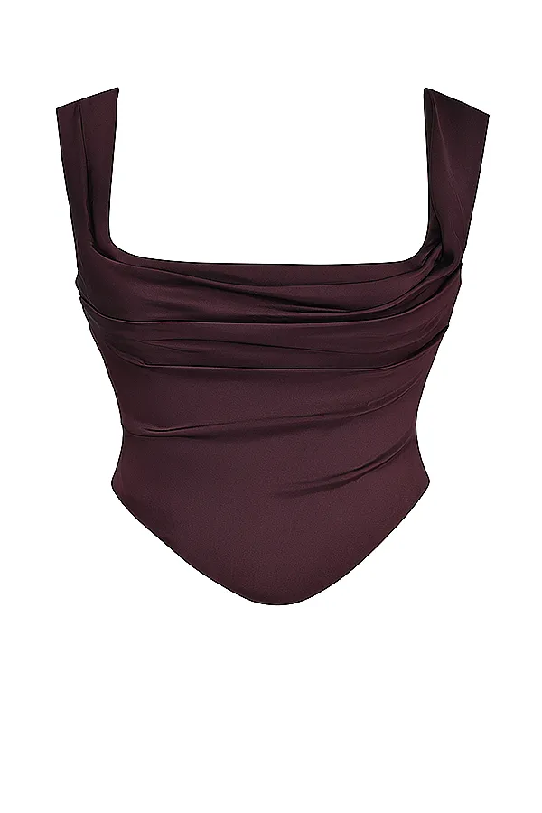 House Of CB UnaRich Brown Corset Rich Women Tops