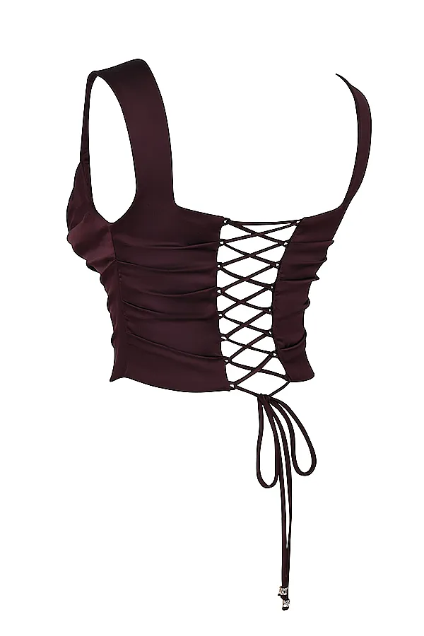 House Of CB UnaRich Brown Corset Rich Women Tops