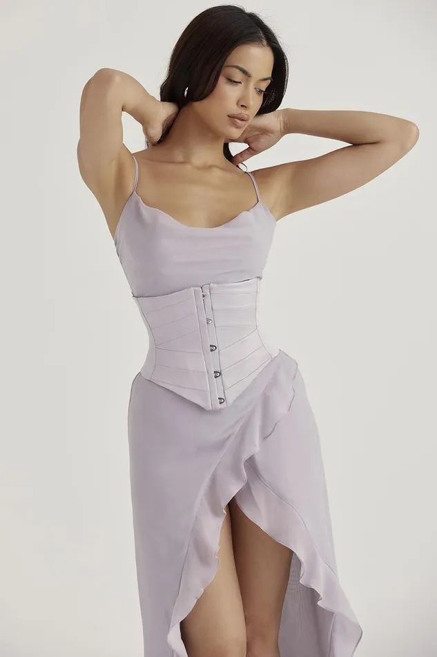 House Of CB VienneGrey Satin Underbust Corset 8211 SALE Grey Women Corsets