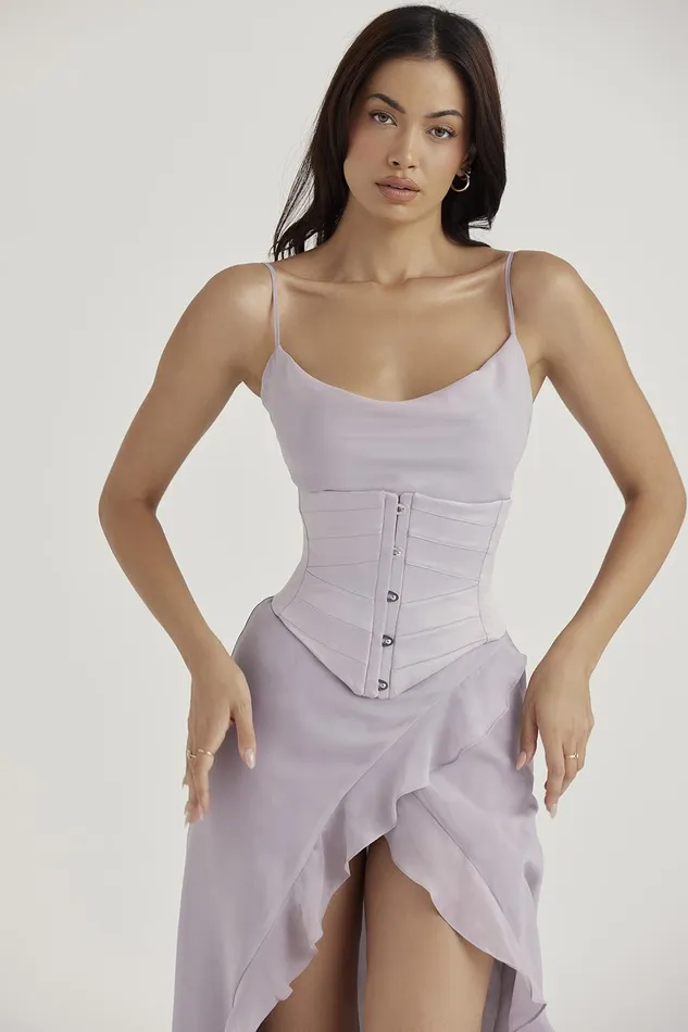 House Of CB VienneGrey Satin Underbust Corset 8211 SALE Grey Women Corsets