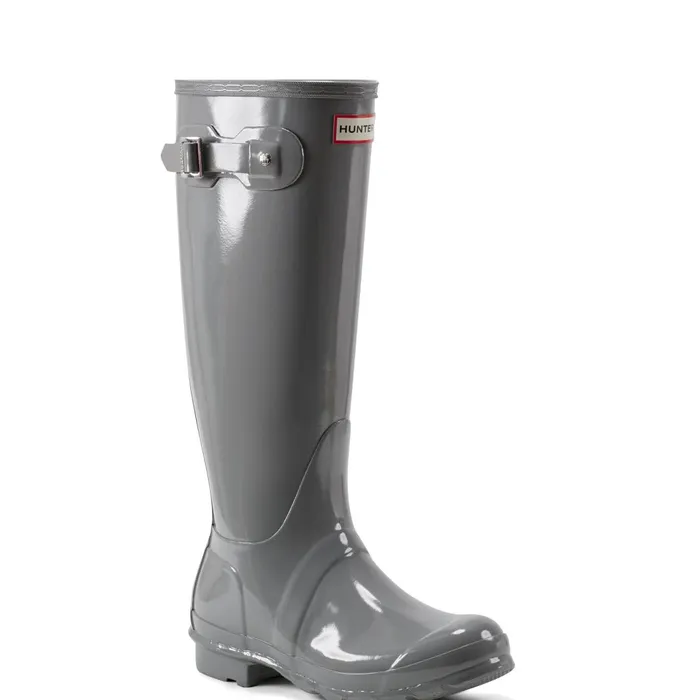 Hunter Boots Original Tall Gloss Rain Boots Medium Gray Women Tall Boots Hunter Boots Original Tall Gloss Rain Boots Medium Gray Women Tall Boots