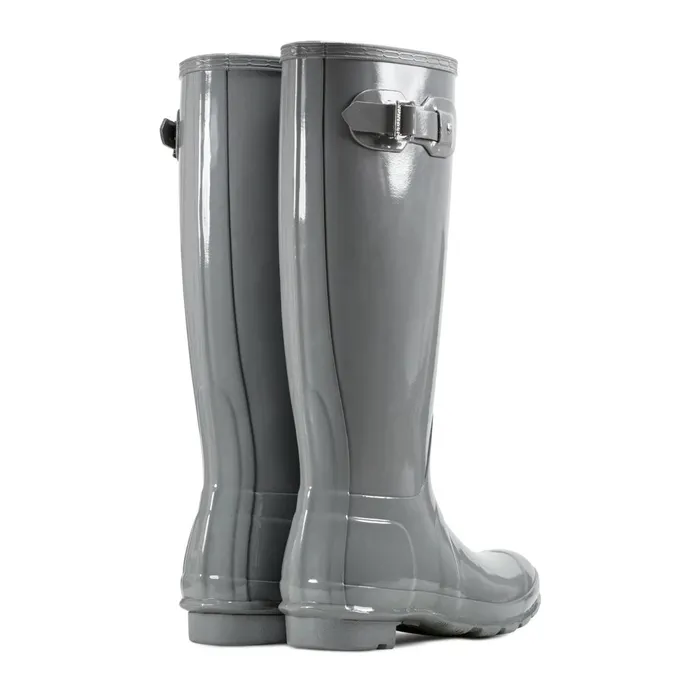 Hunter Boots Original Tall Gloss Rain Boots Medium Gray Women Tall Boots Hunter Boots Original Tall Gloss Rain Boots Medium Gray Women Tall Boots