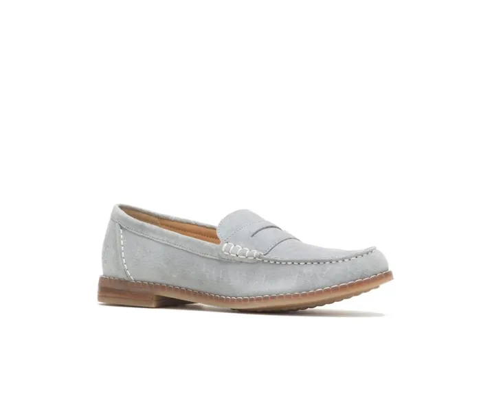 Hush Puppies Flats and SlipOns Women Wren Loafer Frost Grey Suede