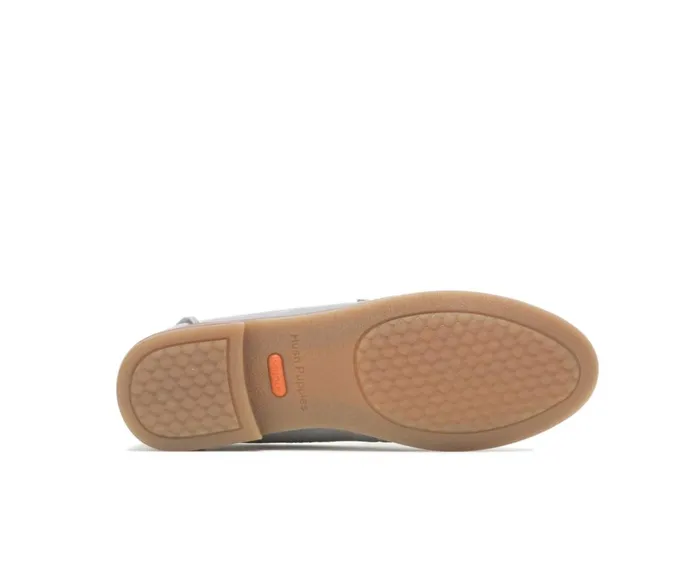 Hush Puppies Flats and SlipOns Women Wren Loafer Frost Grey Suede