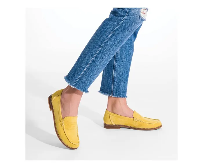 Hush Puppies Flats and SlipOns Women Wren Loafer Frost Grey Suede