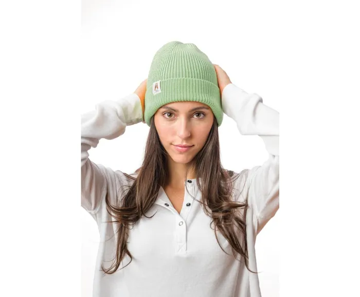 Hush Puppies Hats MenWomen Knit Beanie Light Sage Green