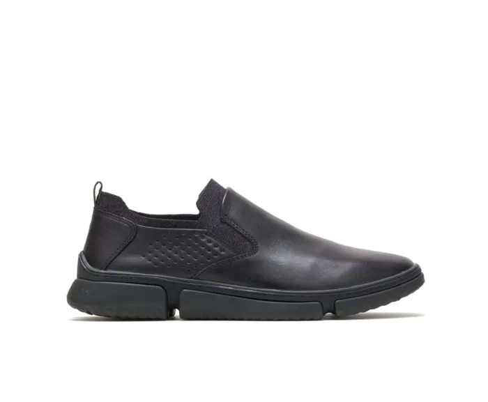 Hush Puppies Sneakers Men Bennet Plain Toe SlipOn Black Leather