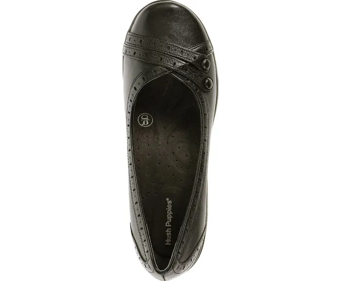 Hush Puppies Walking Shoes Women Burlesque Black Leather