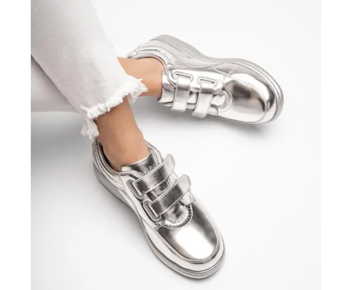 Hush Puppies Walking Shoes Women Power Walker Ii Silver Metallic Leather Hush Puppies Walking Shoes Women Power Walker Ii Silver Metallic Leather