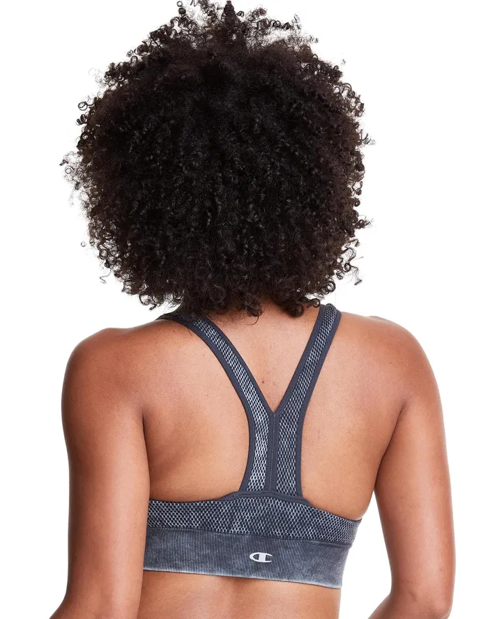 Infinity Racerback Sports Bra Script Logo Black Women Champion Sports Bras and Bralettes