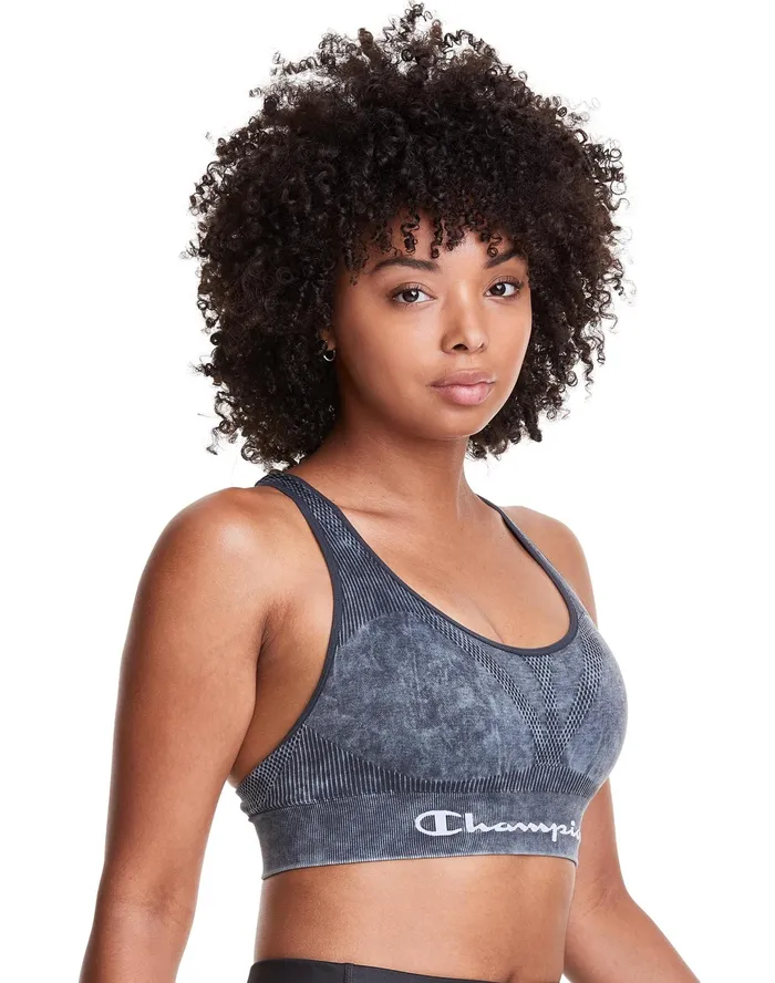 Infinity Racerback Sports Bra Script Logo Black Women Champion Sports Bras and Bralettes