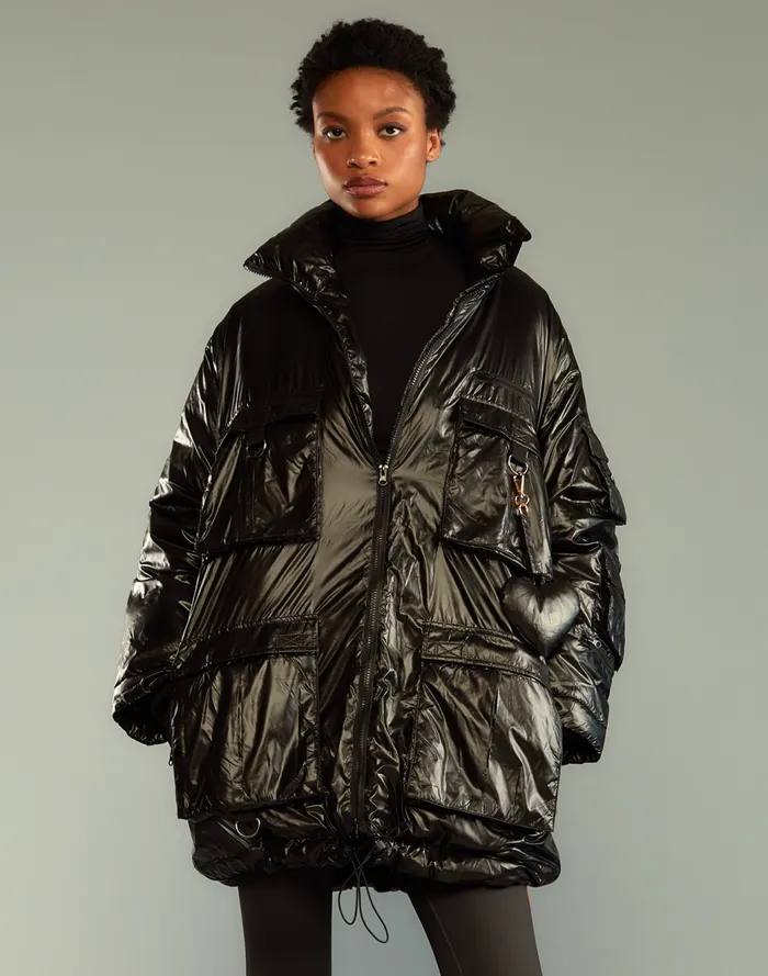 Jackets and Coats Women Cynthia Rowley Cargo Pocket Puffer Coat