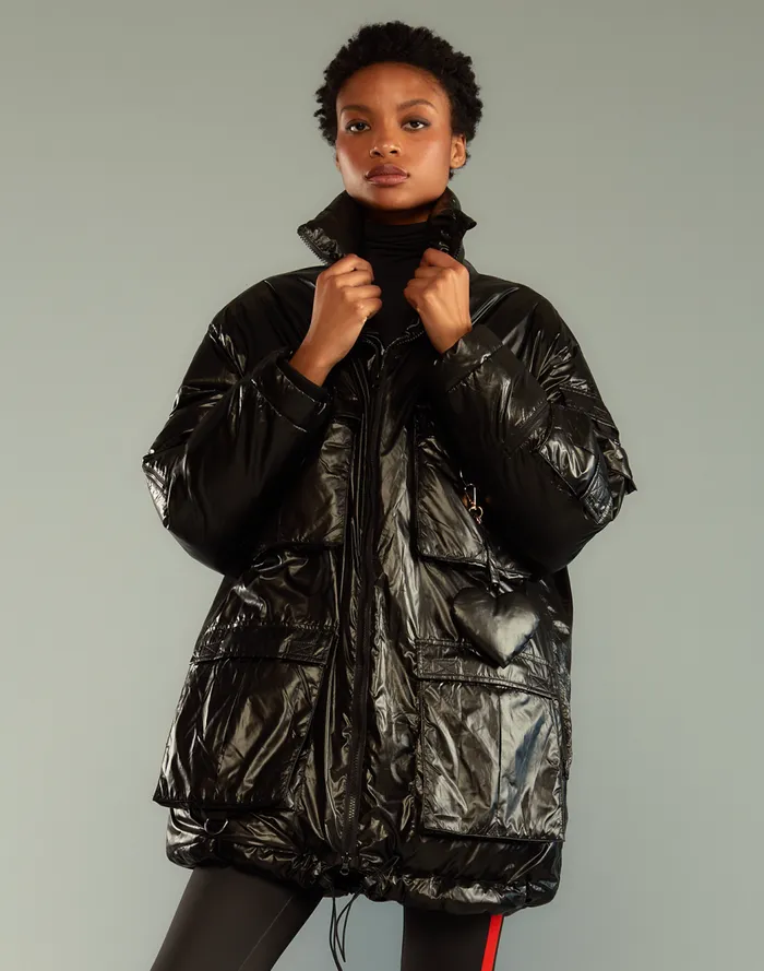 Jackets and Coats Women Cynthia Rowley Cargo Pocket Puffer Coat