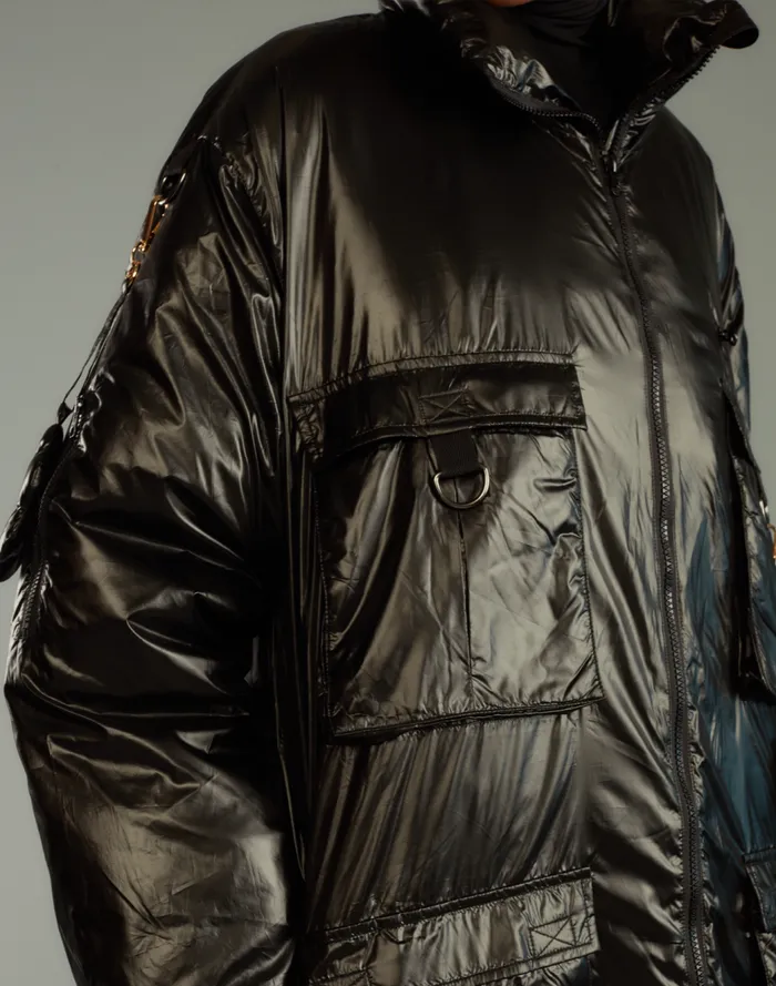 Jackets and Coats Women Cynthia Rowley Cargo Pocket Puffer Coat