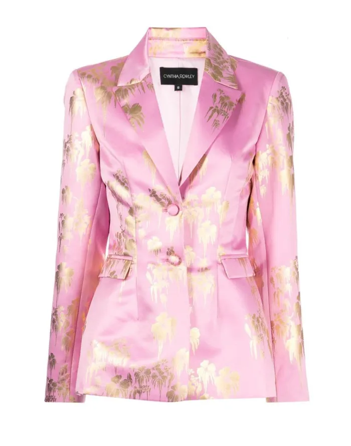 Jackets and Coats Women Cynthia Rowley Dripping In Gold Fitted Blazer