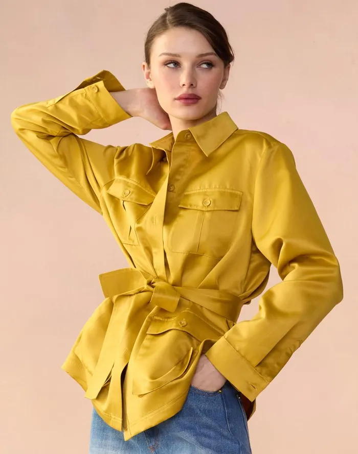 Jackets and Coats Women Cynthia Rowley Satin Safari Jacket