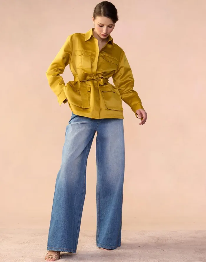 Jackets and Coats Women Cynthia Rowley Satin Safari Jacket