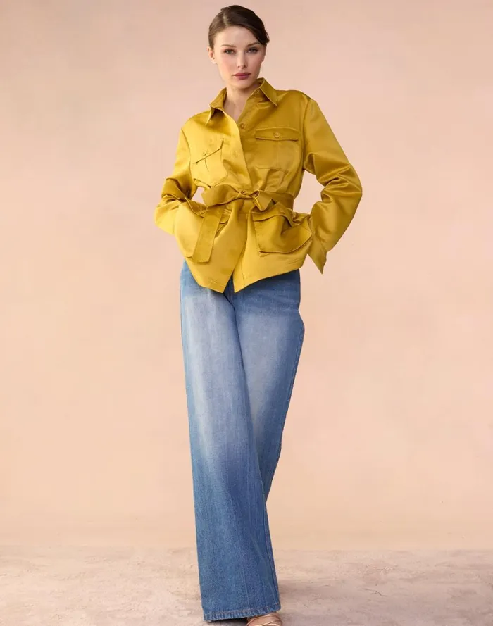 Jackets and Coats Women Cynthia Rowley Satin Safari Jacket