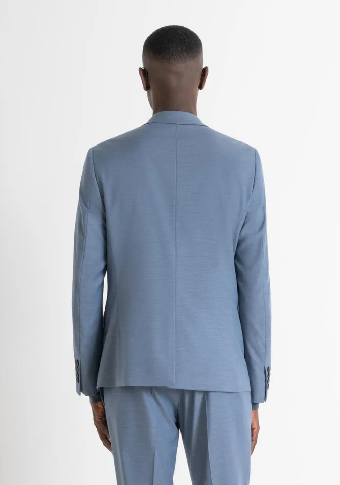 Jackets And Gilet Men Antony Morato Slim Fit 034Bonnie034 Jacket In Blue Viscose Blend Worker Avio