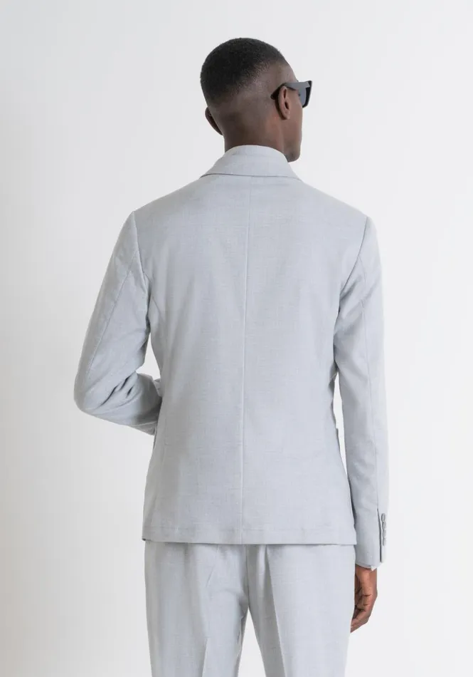 Jackets And Gilet Men Antony Morato Slim Fit 034Kim034 Jacket In Grey Melange Elastic Viscose Blend Grey Melange