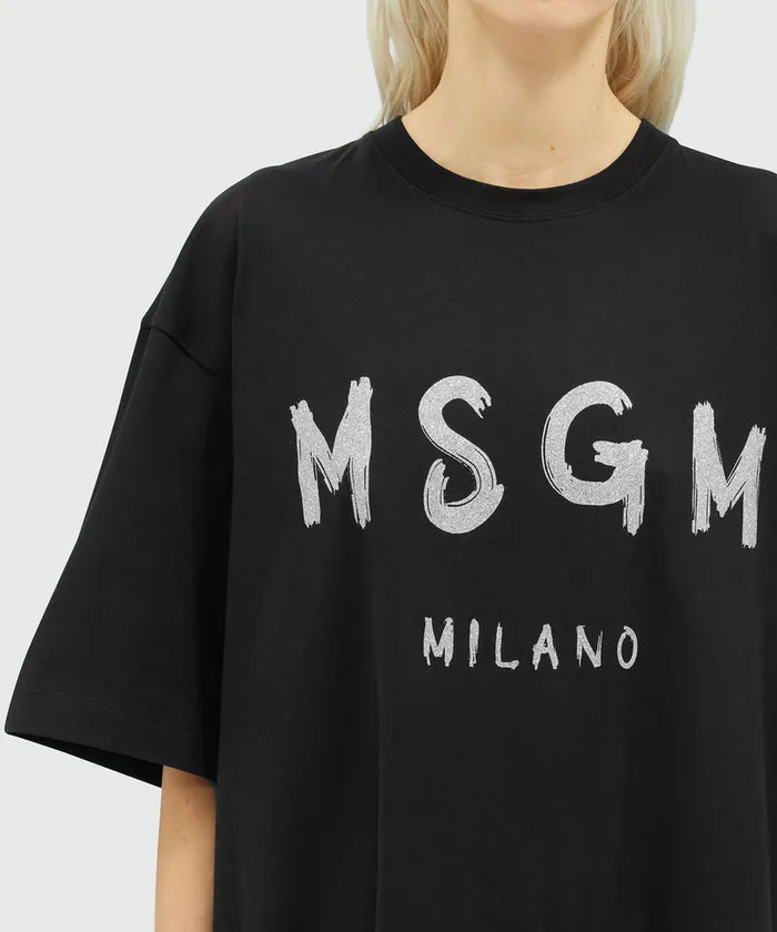 Jersey Brushstroke Logo TShirt Dress Women MSGM Dresses