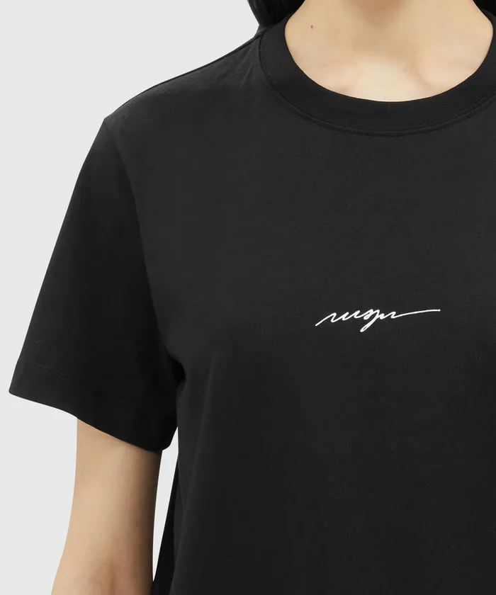 Jersey TShirt With Cursive Logo Women MSGM Tshirts