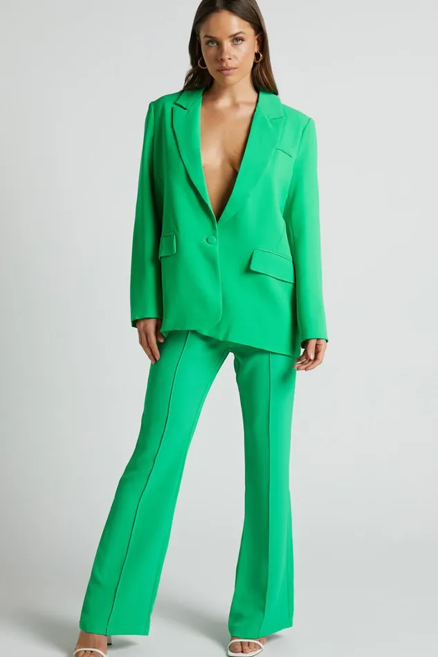 Jessa Pants 8211 High Waisted Pants In Green Women Showpo Pants