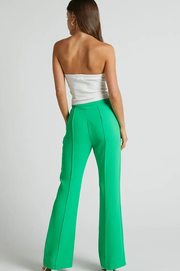 Jessa Pants 8211 High Waisted Pants In Green Women Showpo Pants