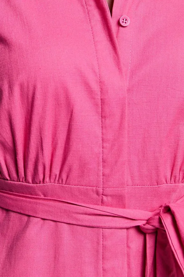 Jesse Midi Dress 8211 Puff Sleeve Collared Shirt Dress In Hot Pink Women Showpo Dresses