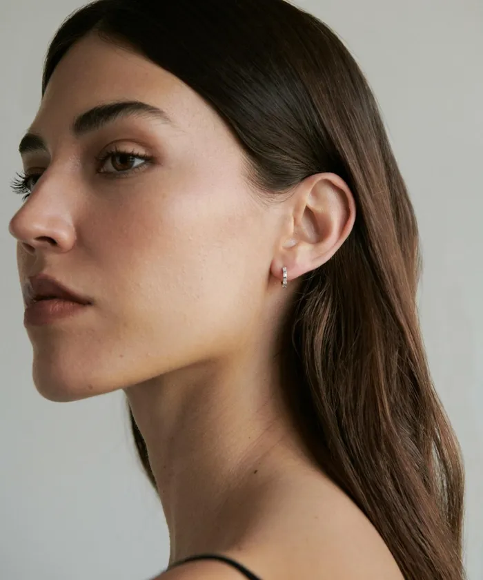 Jewelry Women Jenni Kayne Merit Baguette Hoops Diamondwhite Gold