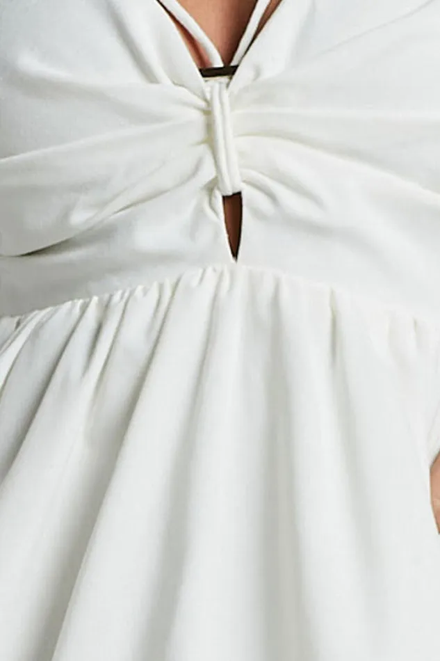 Jhency Mini Dress 8211 Strappy Ruched Bust Dress In White Women Showpo Dresses