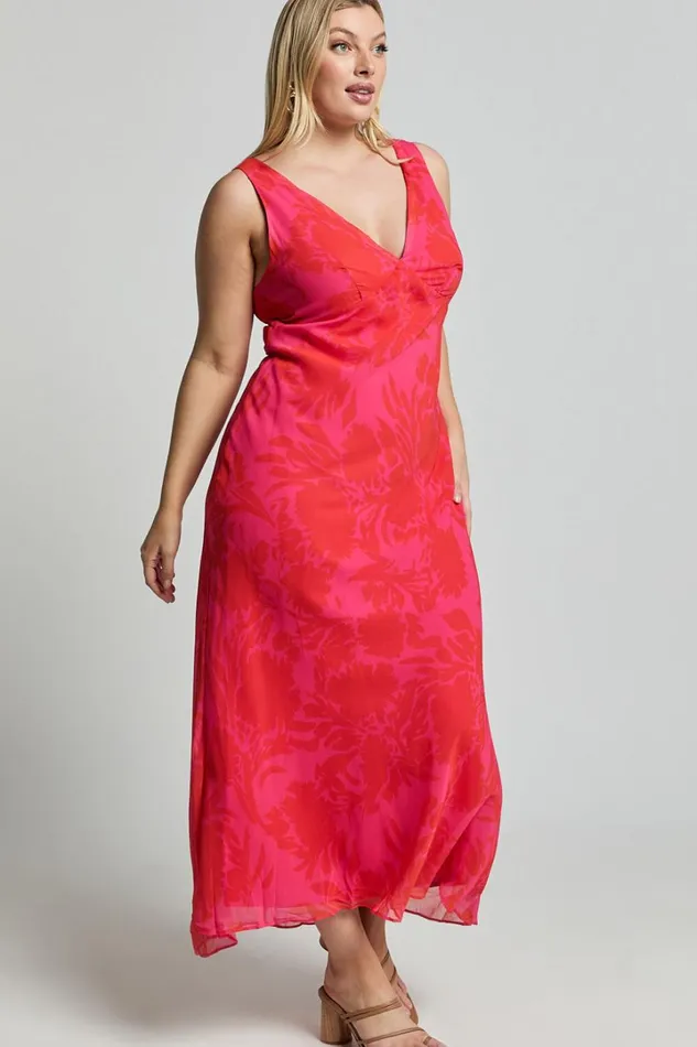 Jodie Midi Dress 8211 V Neck Slip Dress In Pink Floral Women Showpo Dresses Jodie Midi Dress 8211 V Neck Slip Dress In Pink Floral Women Showpo Dresses