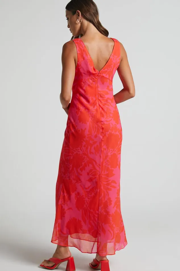 Jodie Midi Dress 8211 V Neck Slip Dress In Pink Floral Women Showpo Dresses Jodie Midi Dress 8211 V Neck Slip Dress In Pink Floral Women Showpo Dresses