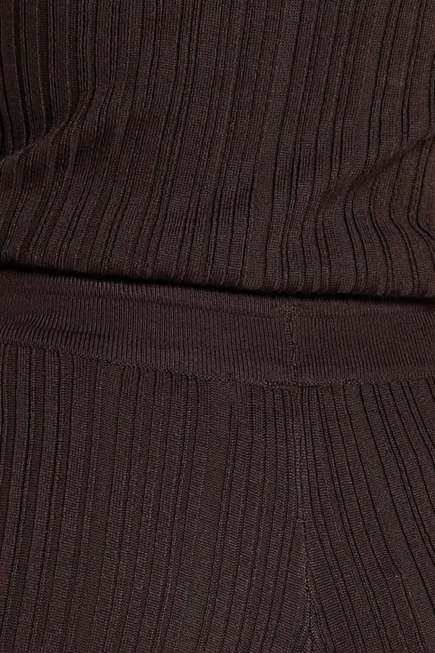 Kelsey Pants 8211 High Drawstring Waist Knit Pants In Chocolate Women Showpo Pants