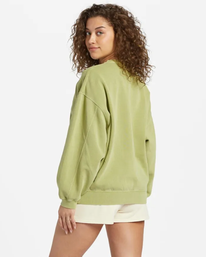 Kendal Crew Neck Sweatshirt Avocado Women Billabong Sweatshirts and Fleece