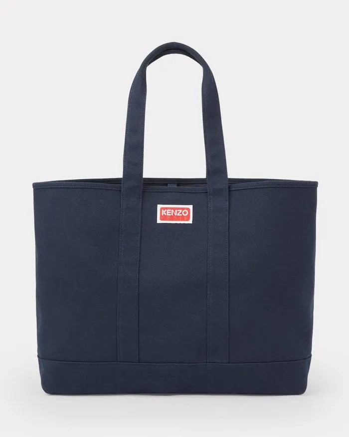 Kenzo Bags MenWomen Utility039 Large Canvas Tote Bag Navy Blue