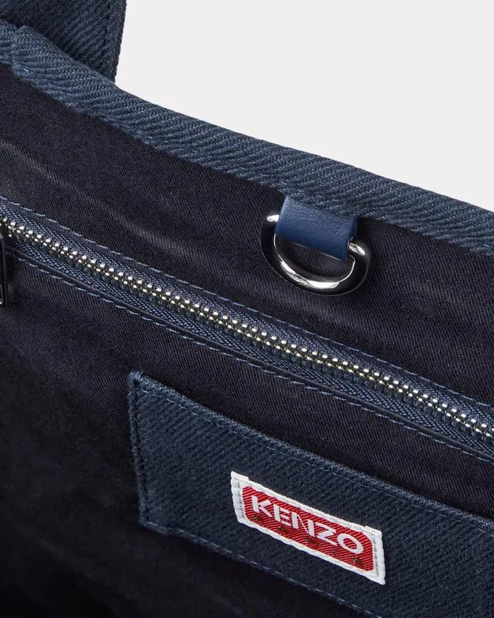 Kenzo Bags MenWomen Utility039 Large Canvas Tote Bag Navy Blue