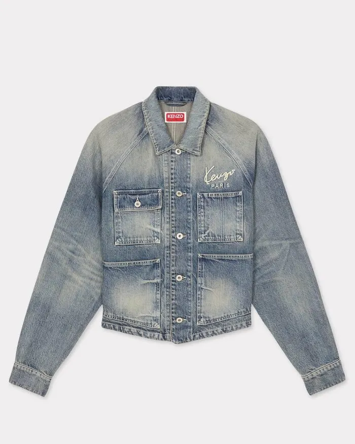 Kenzo Jackets And Coats Men Creations039 Trucker Jacket Stone Bl Dirty Blue Denim