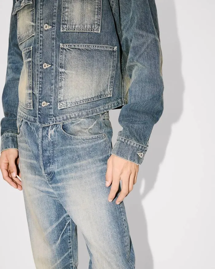 Kenzo Jackets And Coats Men Creations039 Trucker Jacket Stone Bl Dirty Blue Denim