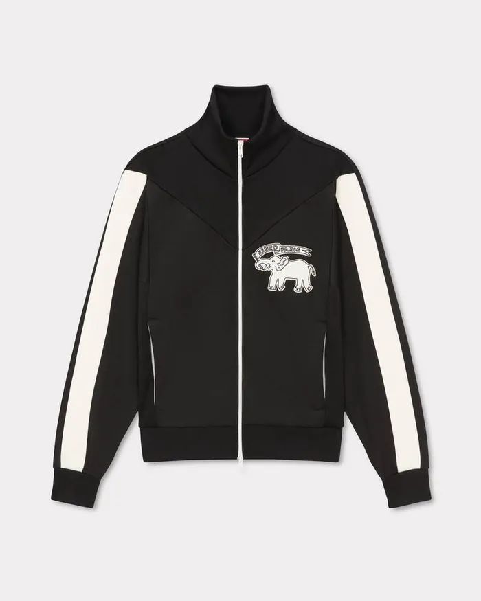 Kenzo Jackets And Coats Men Elephant Flag039 Tracksuit Top Black