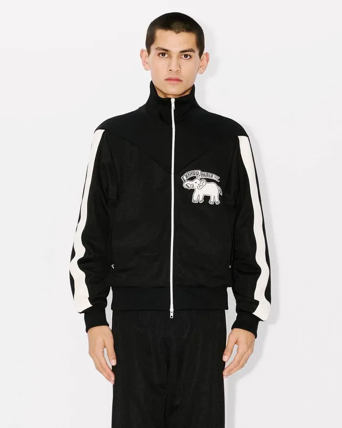 Kenzo Jackets And Coats Men Elephant Flag039 Tracksuit Top Black