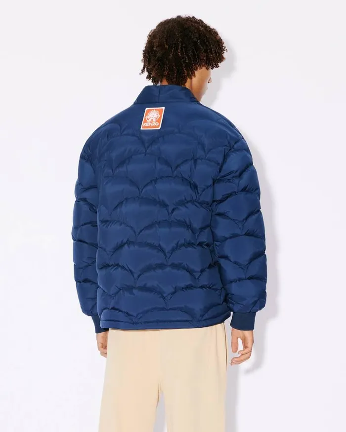 Kenzo Jackets And Coats Men Seigaiha039 Kimono Padded Coat Midnight Blue