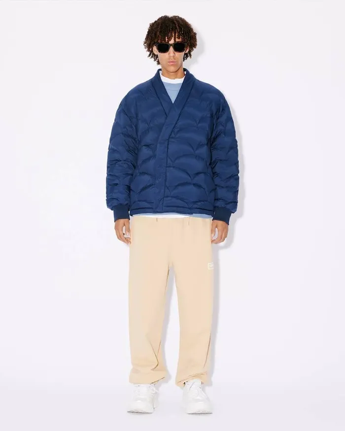 Kenzo Jackets And Coats Men Seigaiha039 Kimono Padded Coat Midnight Blue