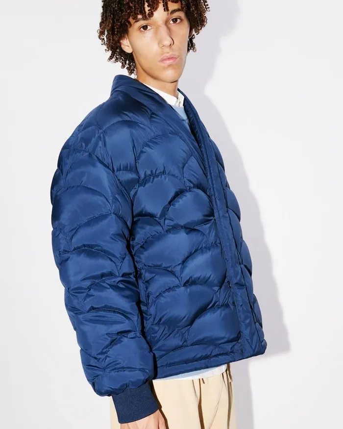 Kenzo Jackets And Coats Men Seigaiha039 Kimono Padded Coat Midnight Blue