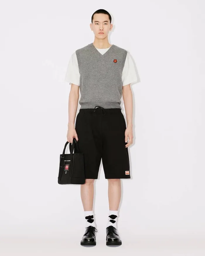 Kenzo Knitwear Men 039Boke Flower039 Embroidered Woollen Jumper Pearl Grey